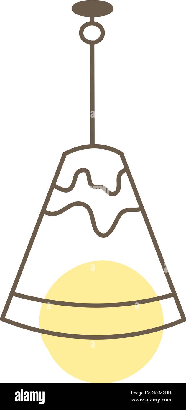 Yellow chandelier, illustration, vector on a white background. Stock Vector