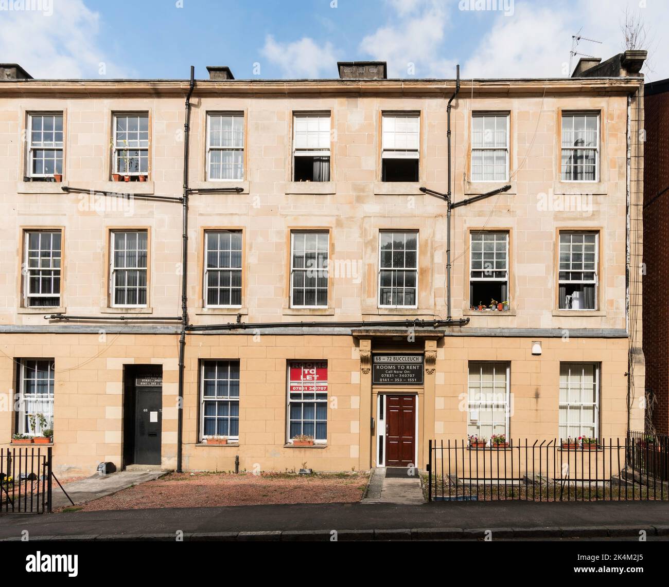 Rooms to rent in 68-72 Buccleuch Street, Glasgow, Scotland, UK Stock Photo