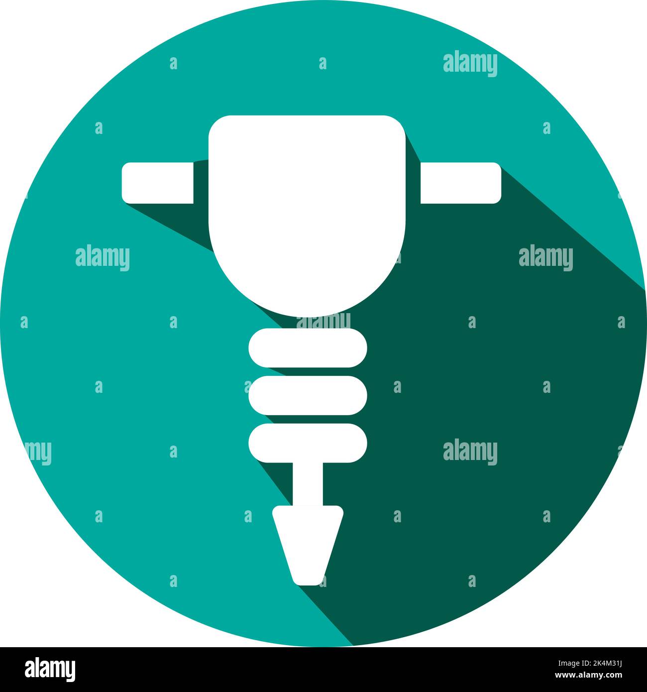 Construction concrete drill, illustration, vector on a white background. Stock Vector