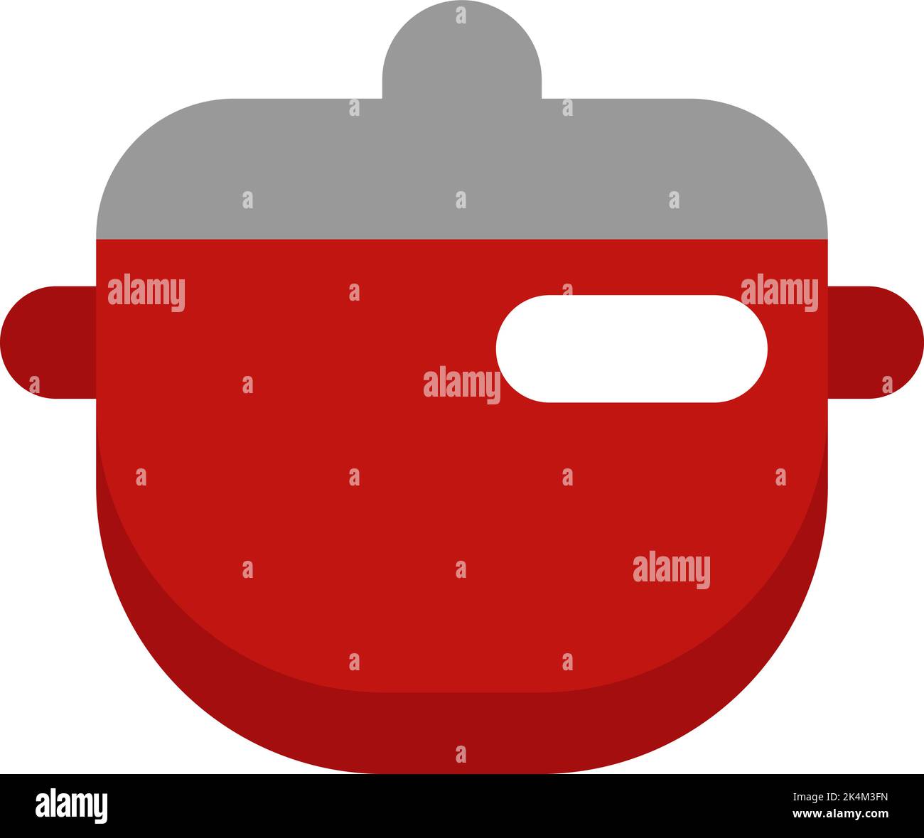 Cooking pot with lid, illustration, vector on a white background. Stock Vector