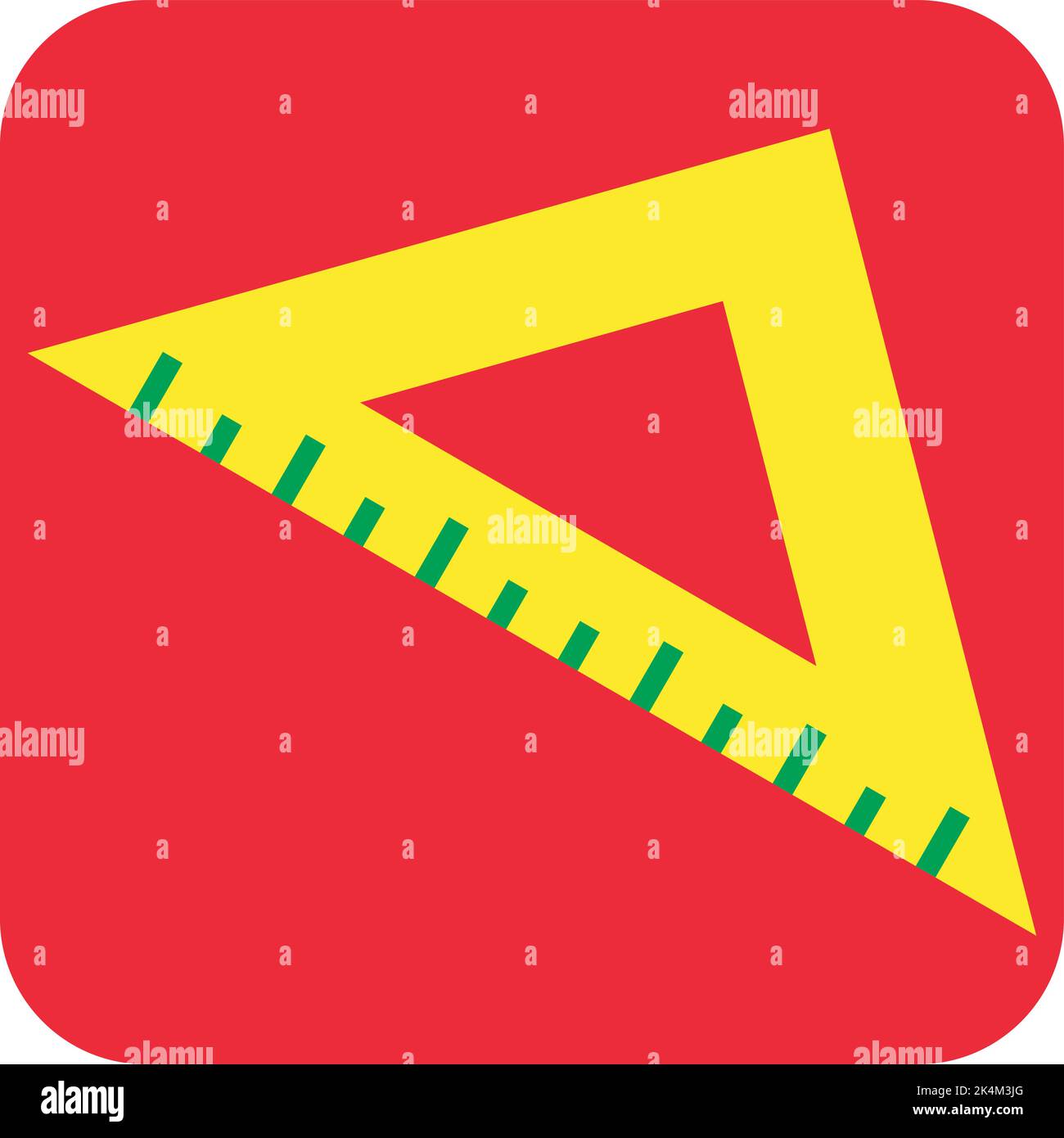 Education ruler, illustration, vector on a white background Stock