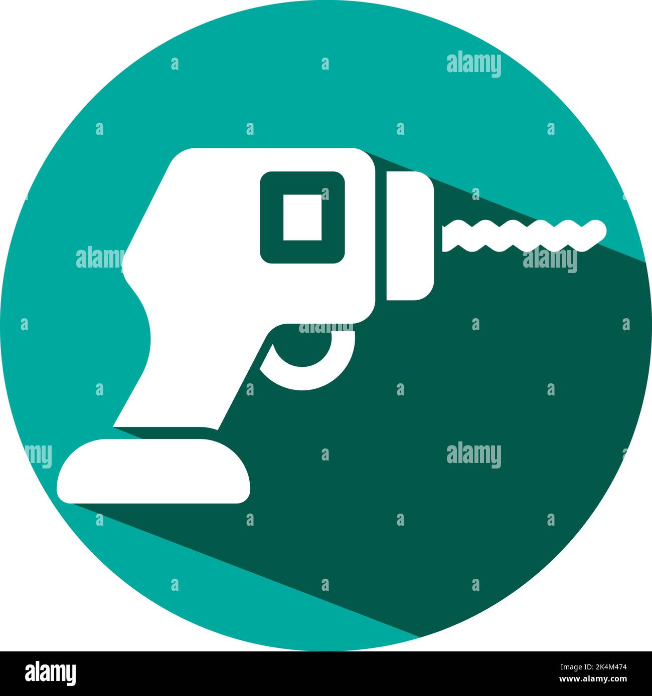 Construction drill, illustration, vector on a white background. Stock Vector