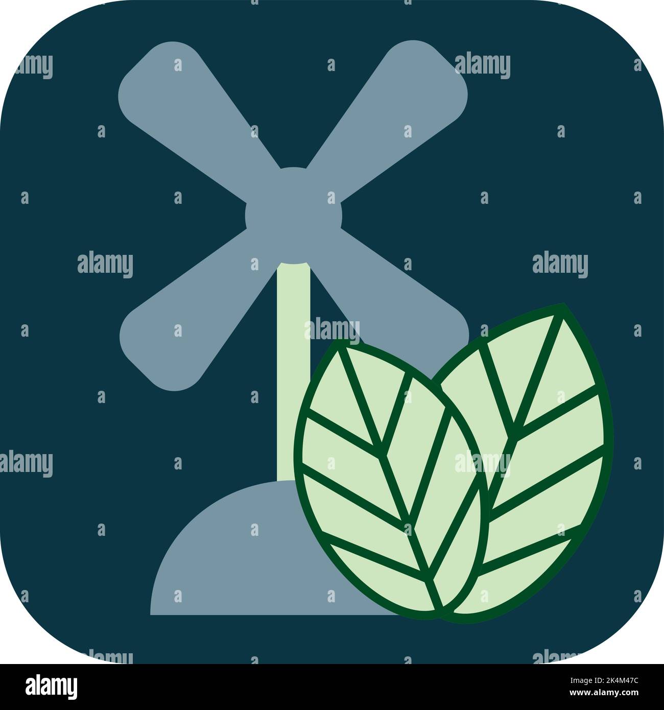 Ecological fans with leaves, illustration, vector on a white background