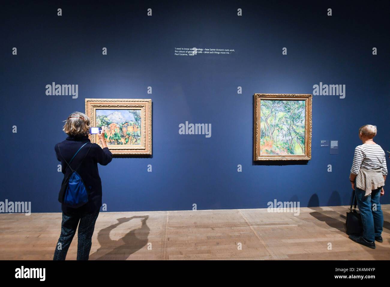 London, UK, 3rd October 2022, Cezanne exhibition at the Tate Modern opens on the 5th of October until 12 March 2023. A once-in-a-generation exhibition of paintings, watercolours and drawings by Paul Cezanne (1839 - 1906). Over 80 of Cezanne's artworks, including his painting materials on show for the first time. This exhibition highlights his creative process  of one of the most celebrated modern painters., Andrew Lalchan Photography/Alamy Live News Stock Photo