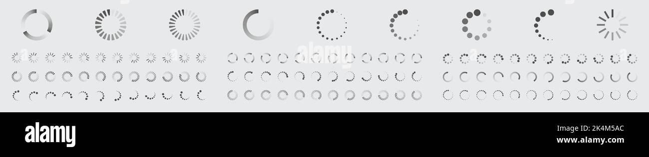 Circular Loading Buffering Icons Vector Set Stock Vector