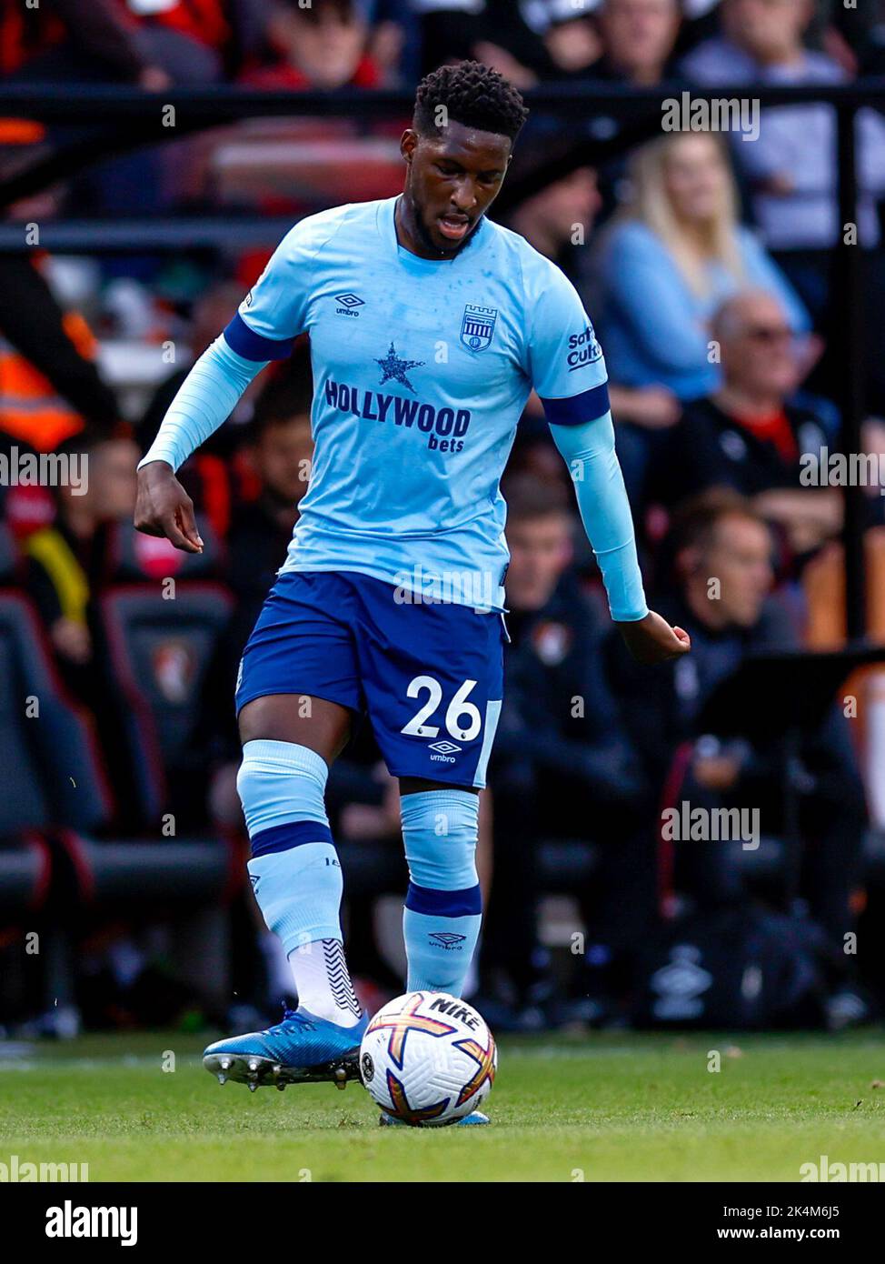 Brentford's Shandon Baptiste in action during the Premier League match at the Vitality Stadium, Bournemouth. Picture date: Saturday October 1, 2022. Stock Photo
