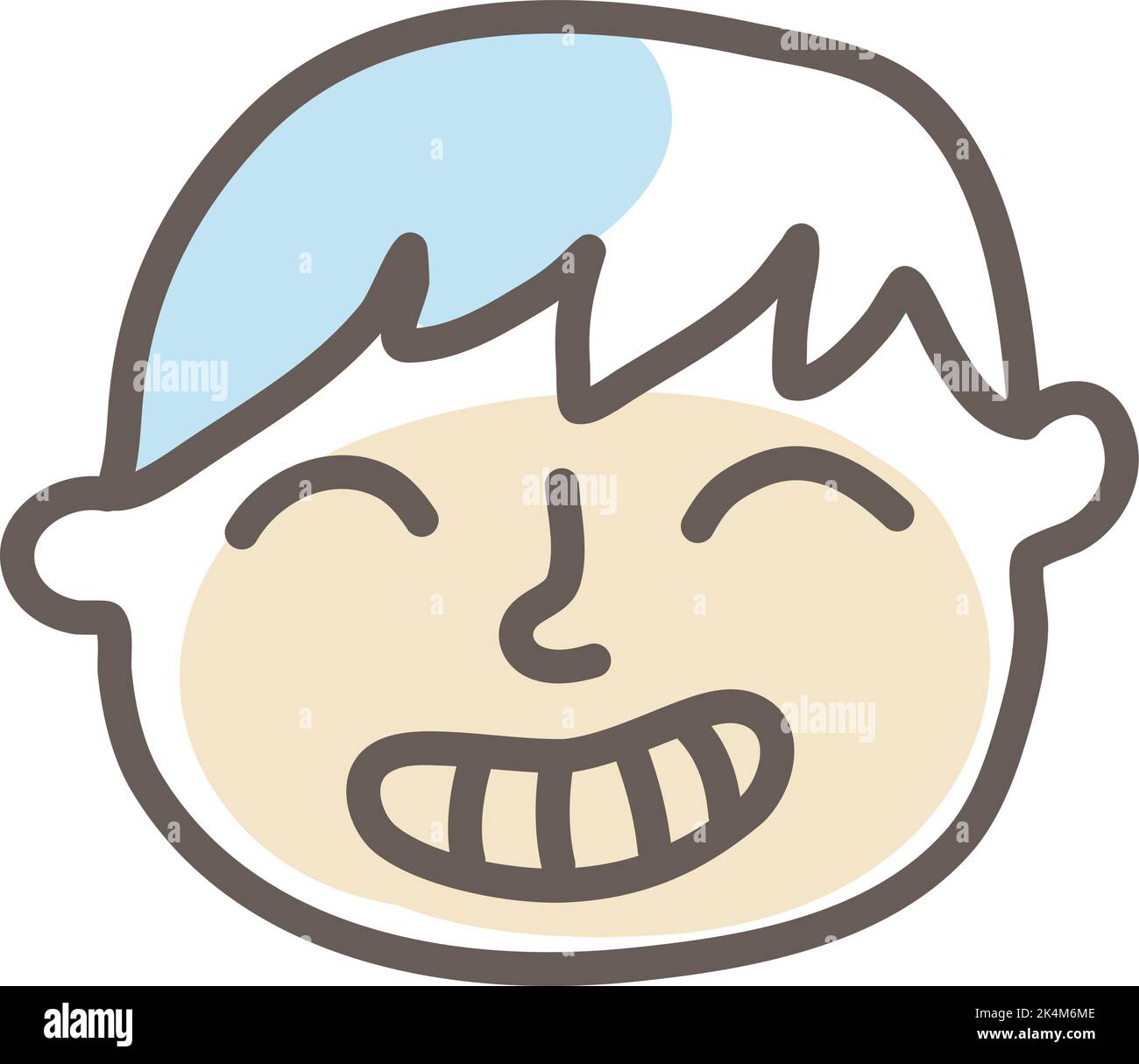 Smiling grandma with grey hair, illustration, vector on a white