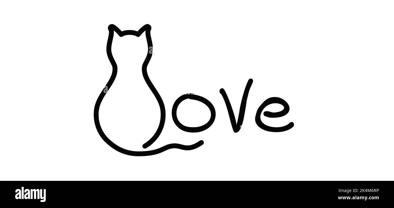 I love my cat icon isolated on white background Vector Image