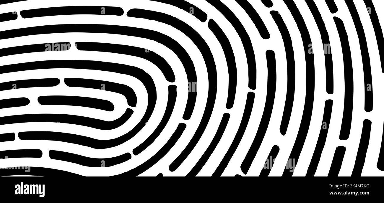 Fingerprint identification banner scan. Cartoon finger print pictogram. Digital biometric