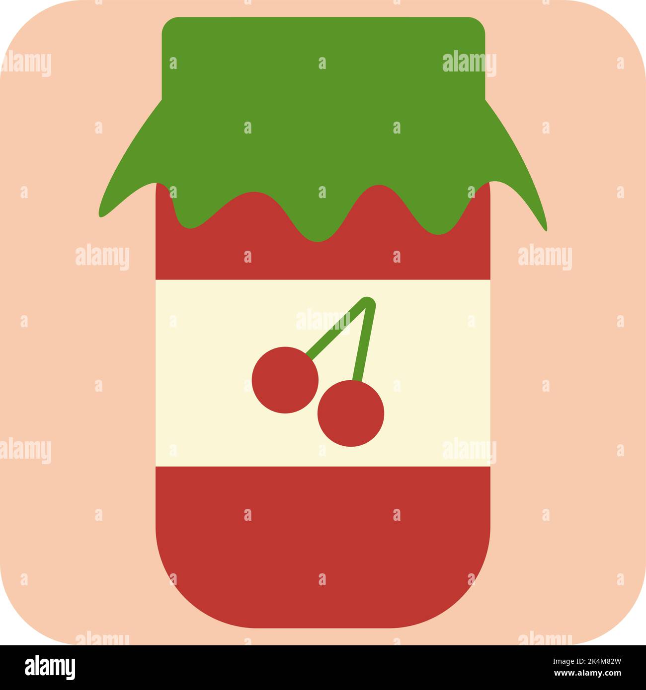 Cherry jam, illustration, vector on a white background. Stock Vector