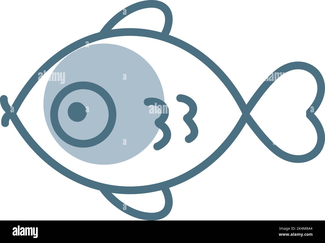 Blue fish, illustration, vector on a white background. Stock Vector