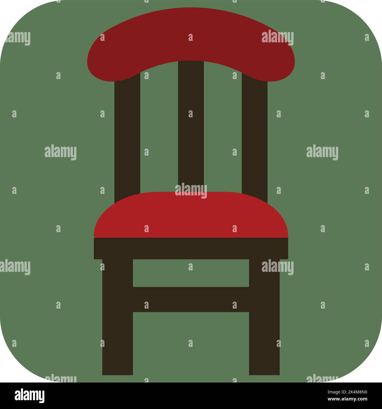 Red dining chair, illustration, vector on a white background. Stock Vector