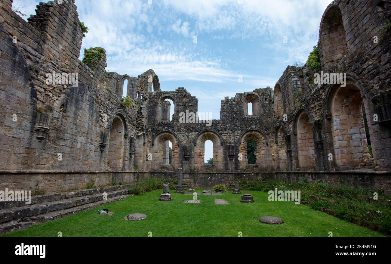 Fountains Abbey and Studley Royal Water Gardens Yorkshire Stock Photo