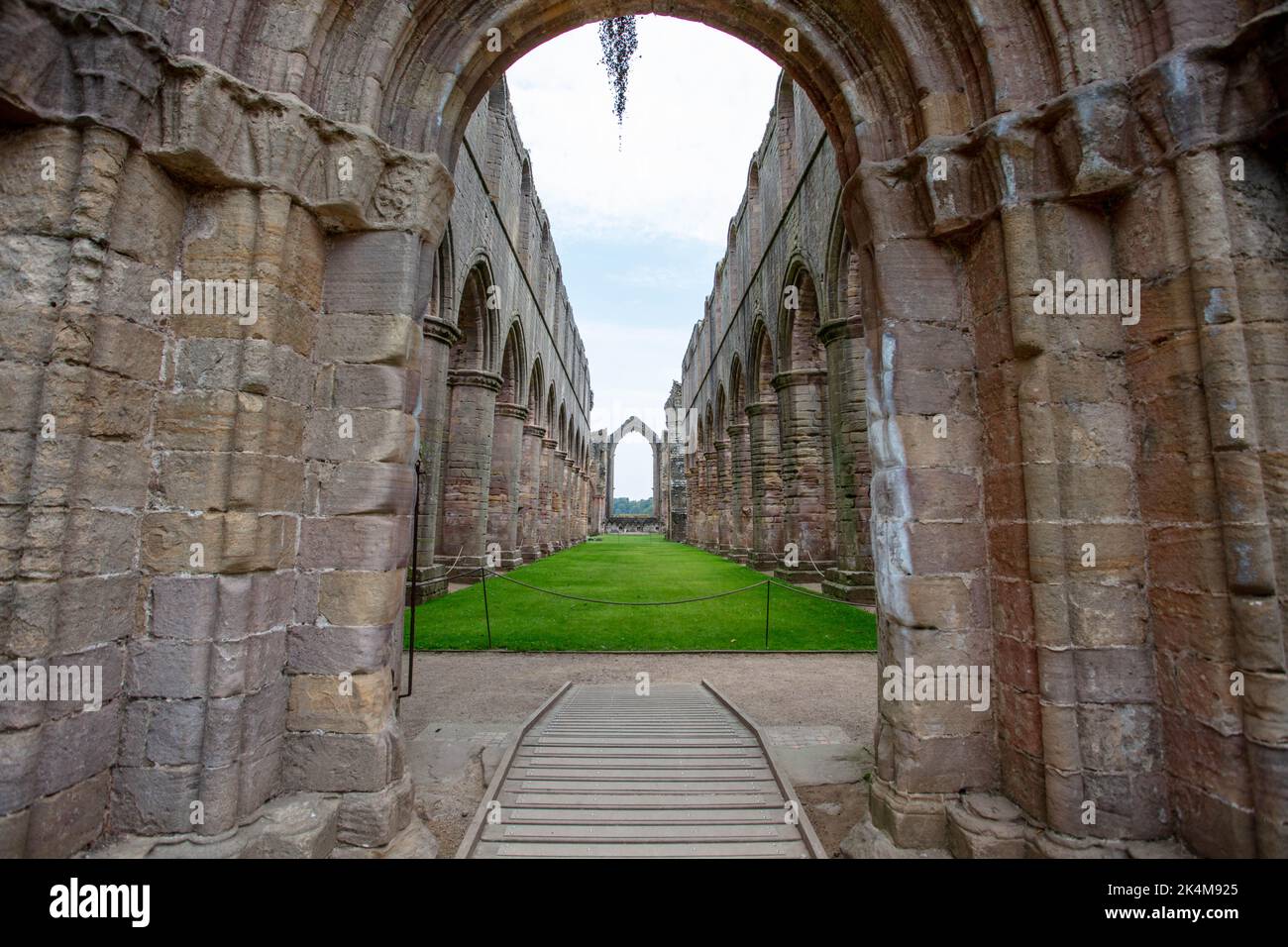 Fountains Abbey and Studley Royal Water Gardens Yorkshire Stock Photo