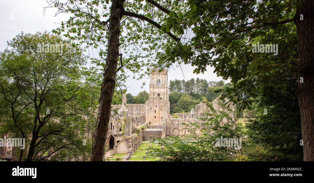 Fountains Abbey and Studley Royal Water Gardens Yorkshire Stock Photo