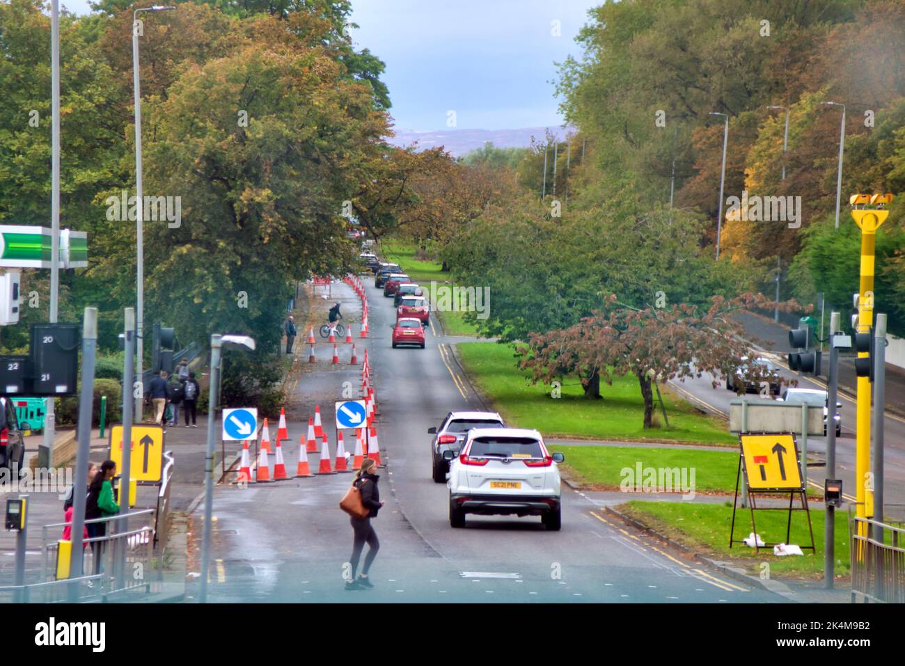 roadworks on the A82 great western toad Glasgow, Scotland, UK Stock Photo