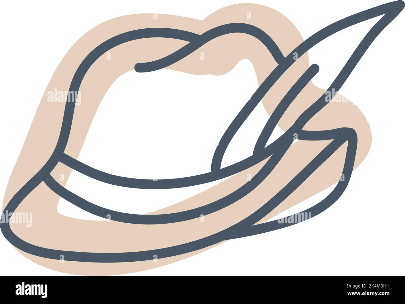 Hunter hat, illustration, vector on a white background. Stock Vector