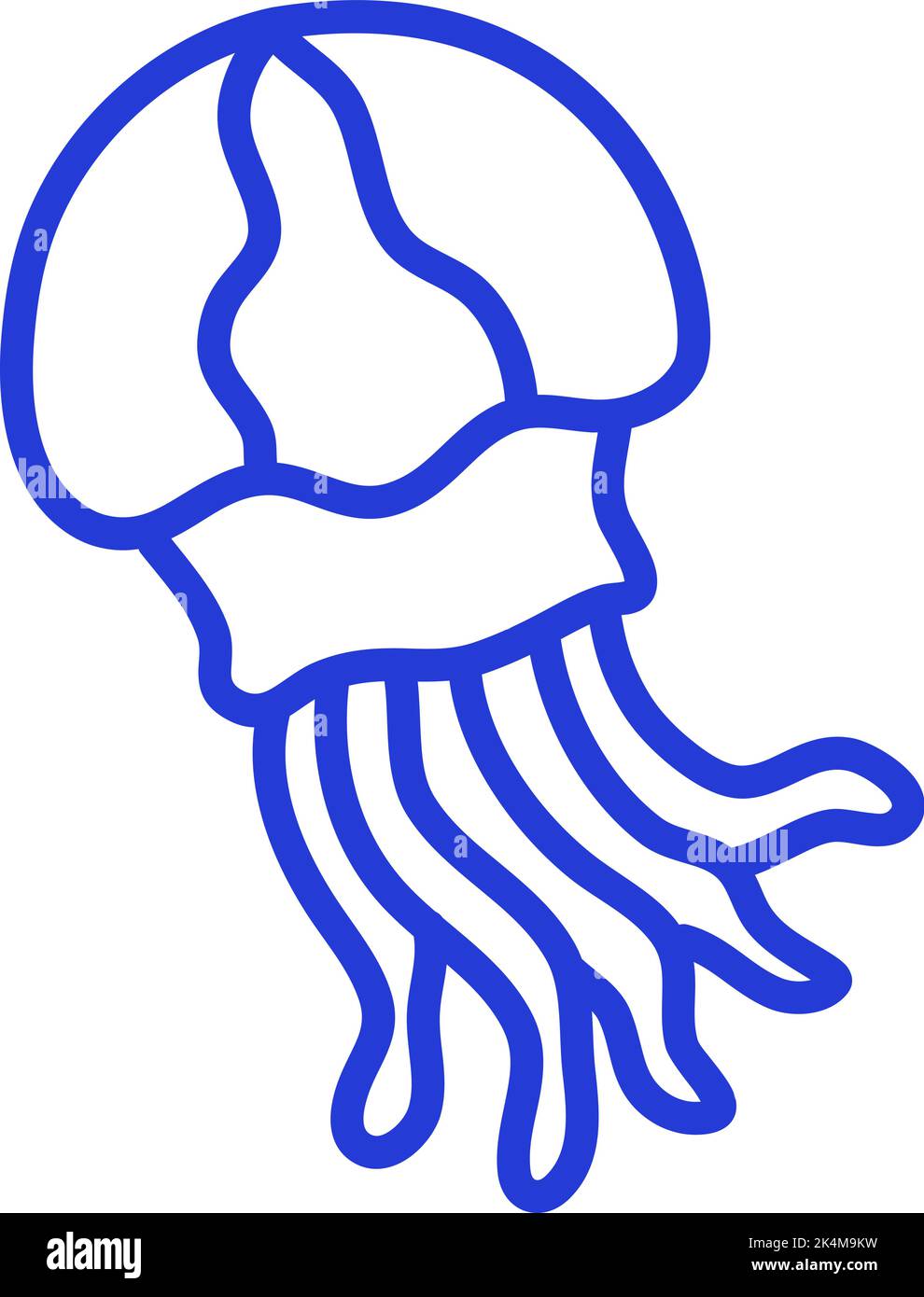Blue jellyfish, illustration, vector on a white background. Stock Vector