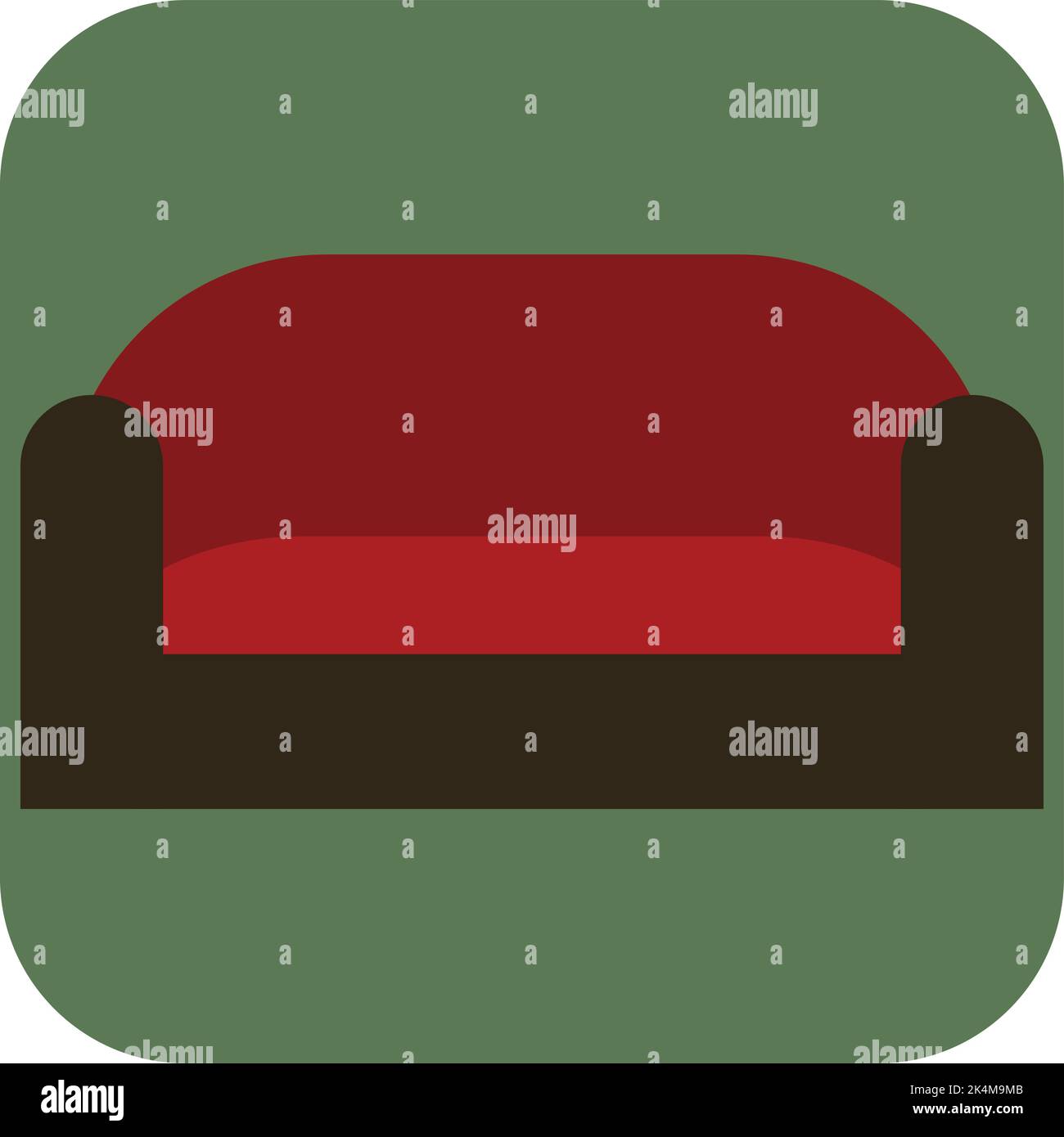 Red sofa, illustration, vector on a white background Stock Vector Image