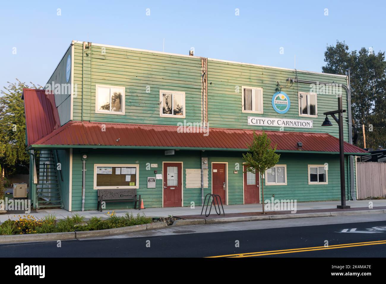 Carnation, WA, USA - October 02, 2022; Local government building for City of Carnation in the Snoqualmie Valley near Seattle Stock Photo