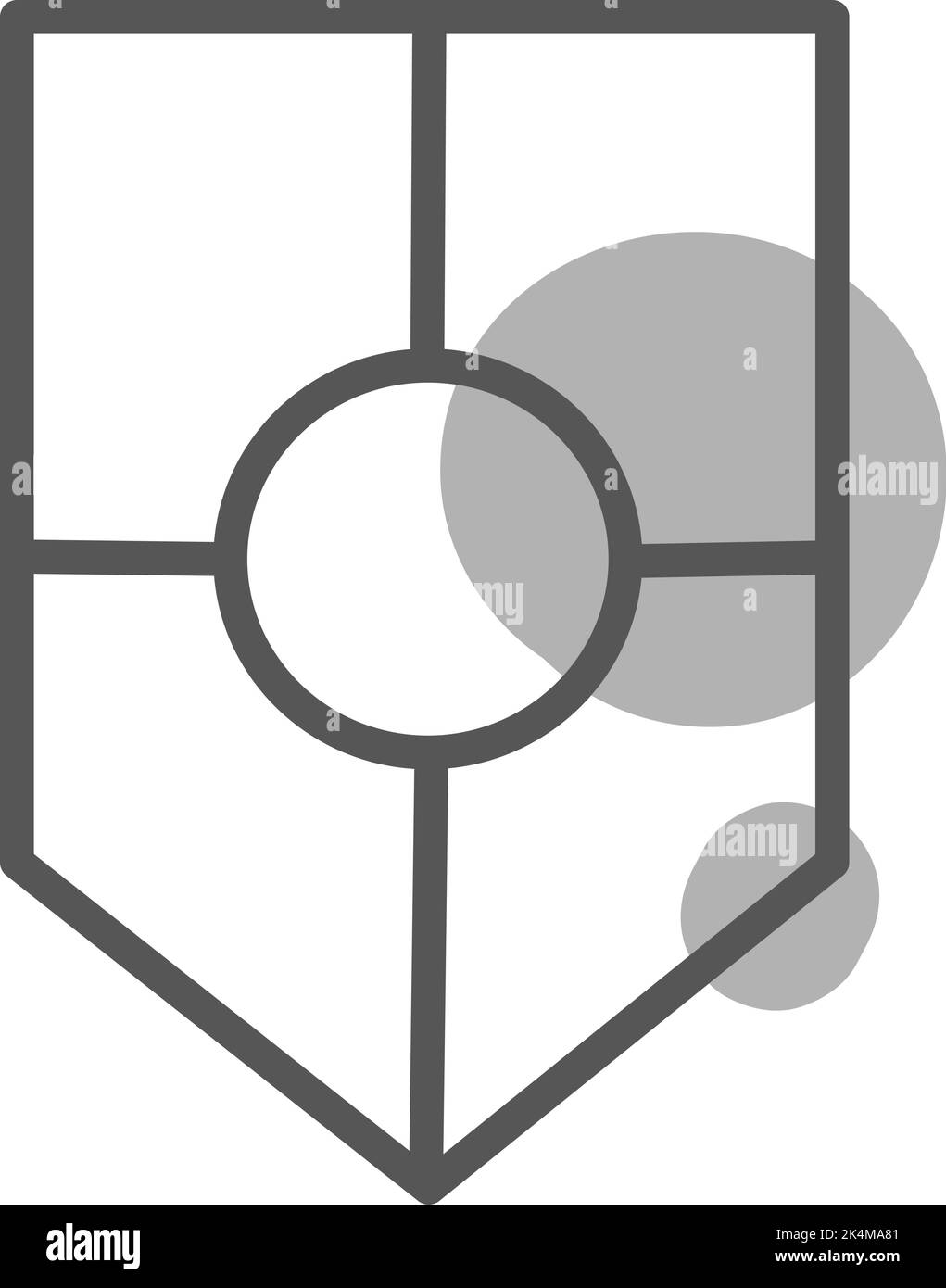 Sword shield, illustration, vector on a white background. Stock Vector