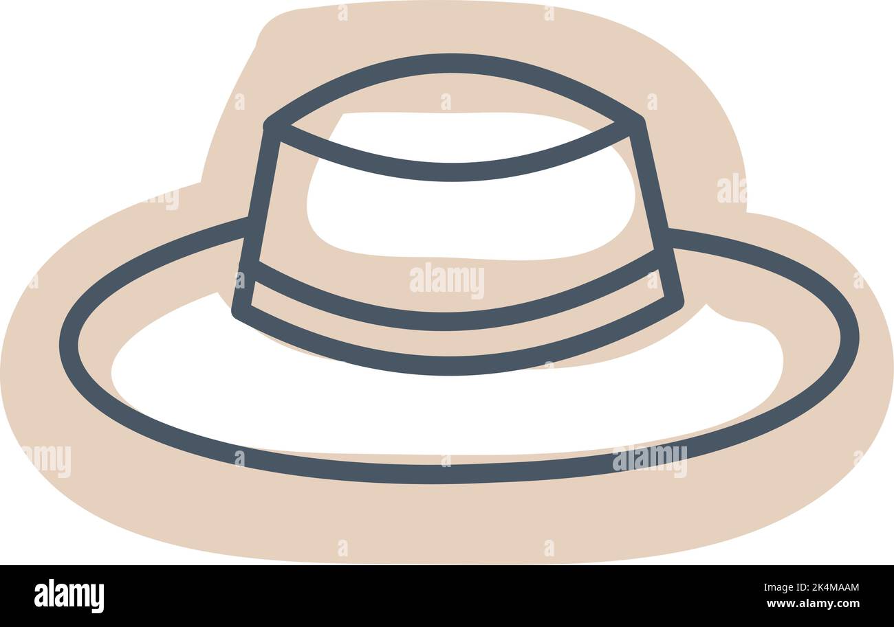 Gentlemens hat, illustration, vector on a white background. Stock Vector