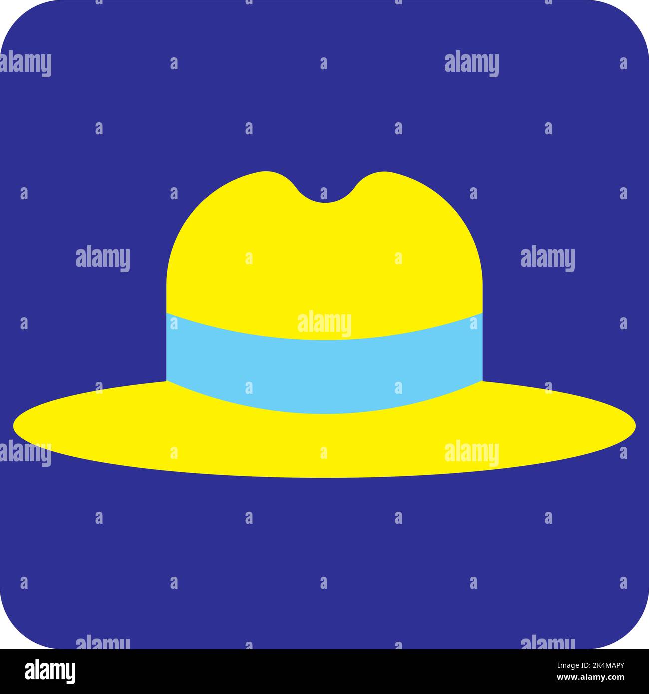 Yellow hat, illustration, vector on a white background Stock Vector