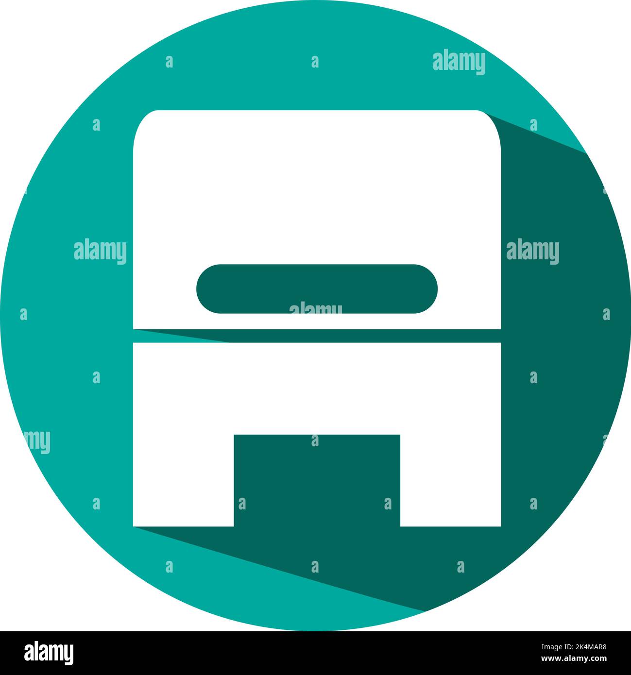 Hotel single bed, illustration, vector on a white background. Stock Vector