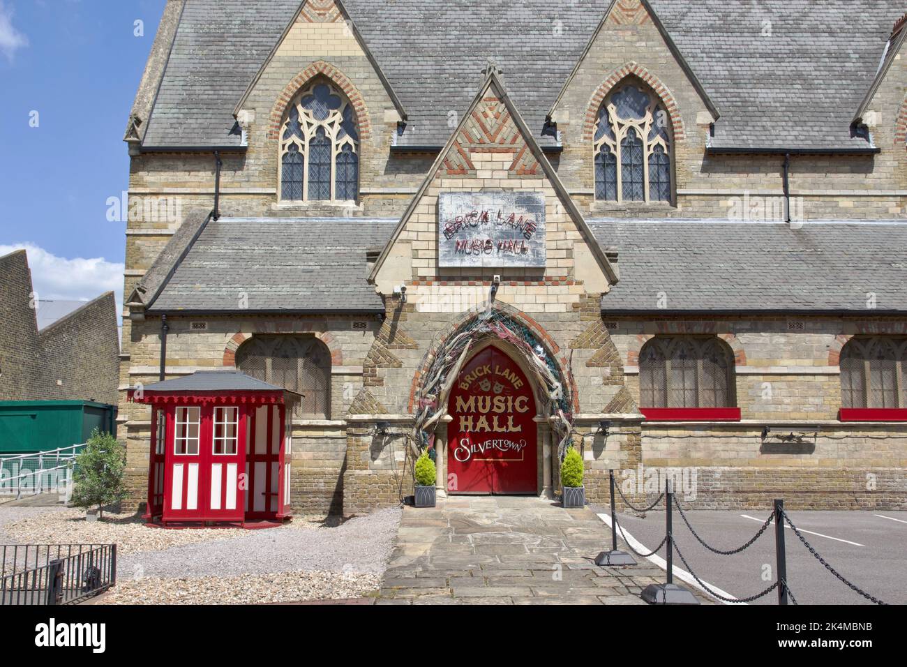 Brick Lane Music Hall is in a former church in West Silvertown, East London Stock Photo
