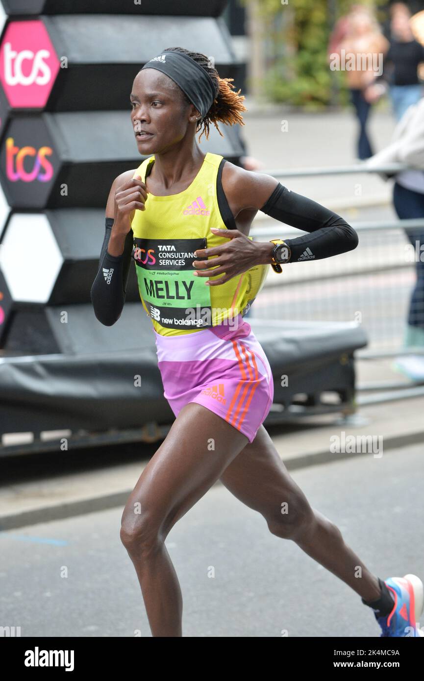 Joan Chelimo Melly during the London Marathon 2022 Stock Photo Alamy