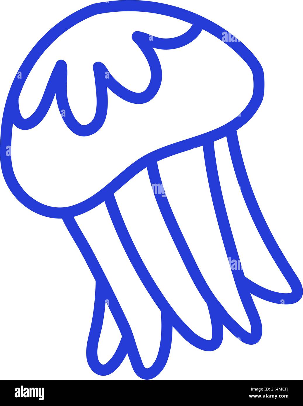 Jellyfish blue, illustration, vector on a white background. Stock Vector