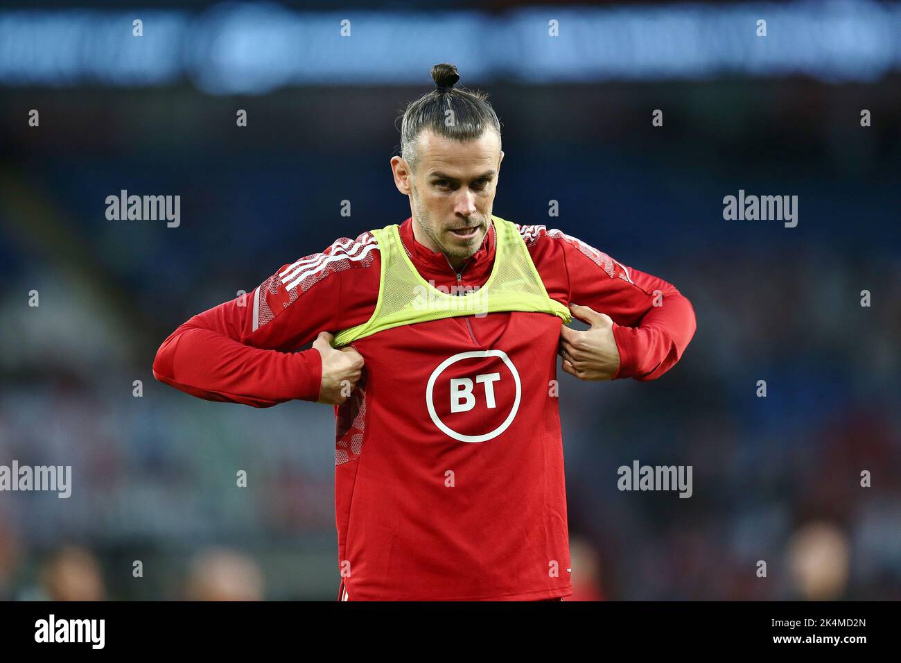 Cardiff, UK. 25th Sep, 2022. Gareth Bale of Wales gives a wink