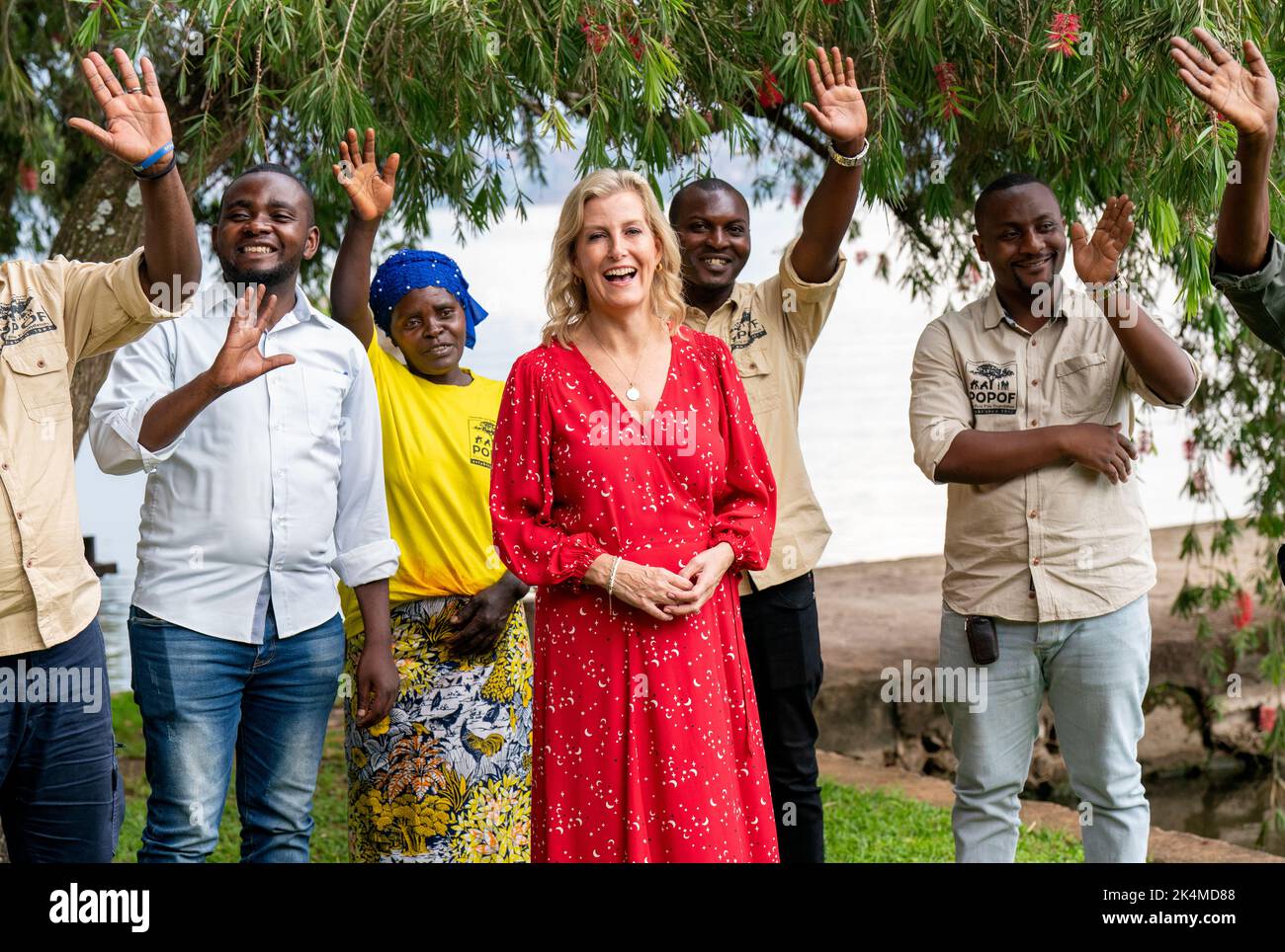 The Countess of Wessex with representatives from the Pole Pole