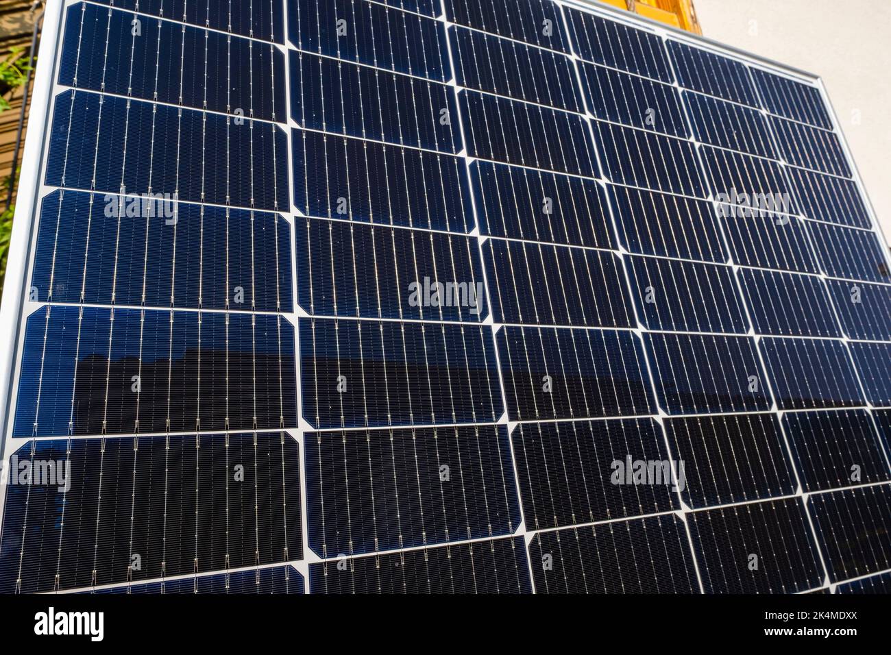 Solar panel surface. Navarre, Spain, Europe. Environment and technology concepts. Stock Photo