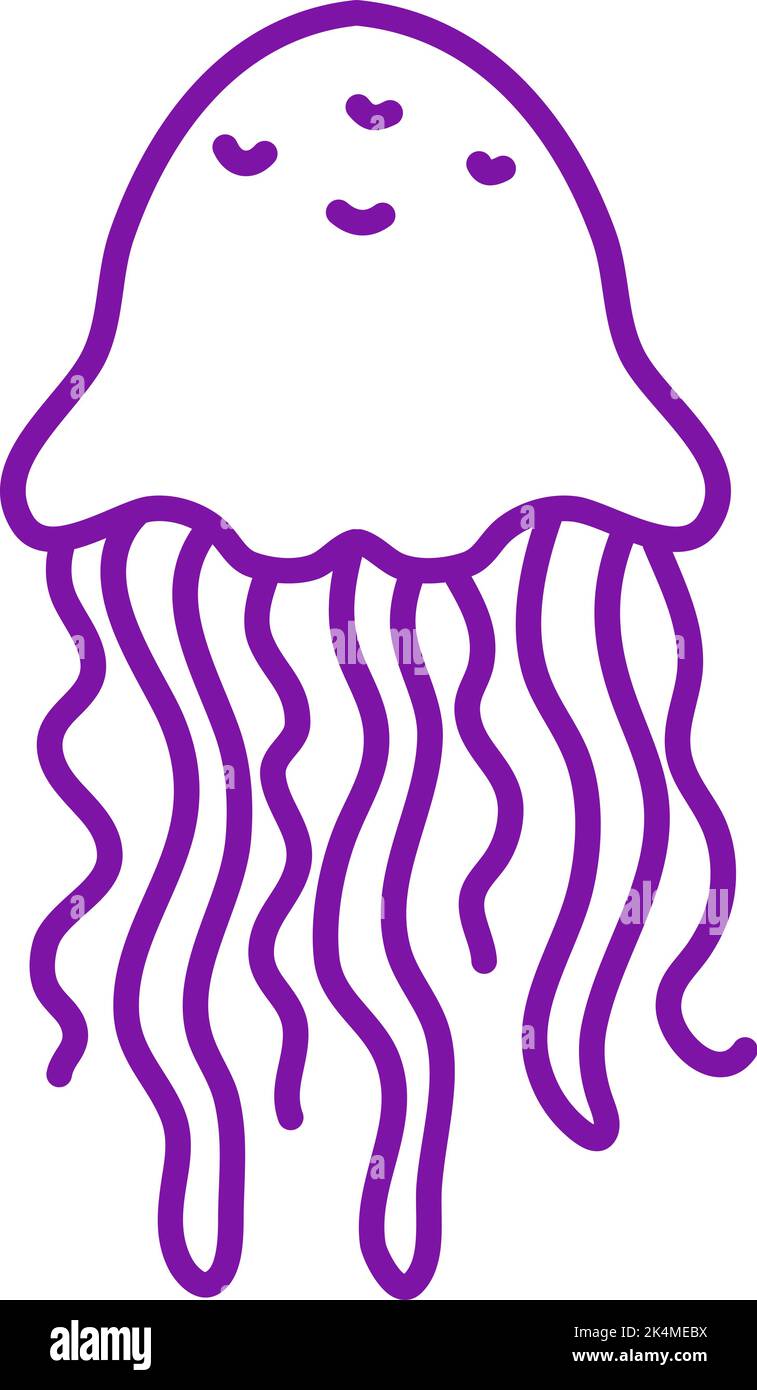 Underwater jellyfish, illustration, vector on a white background. Stock Vector