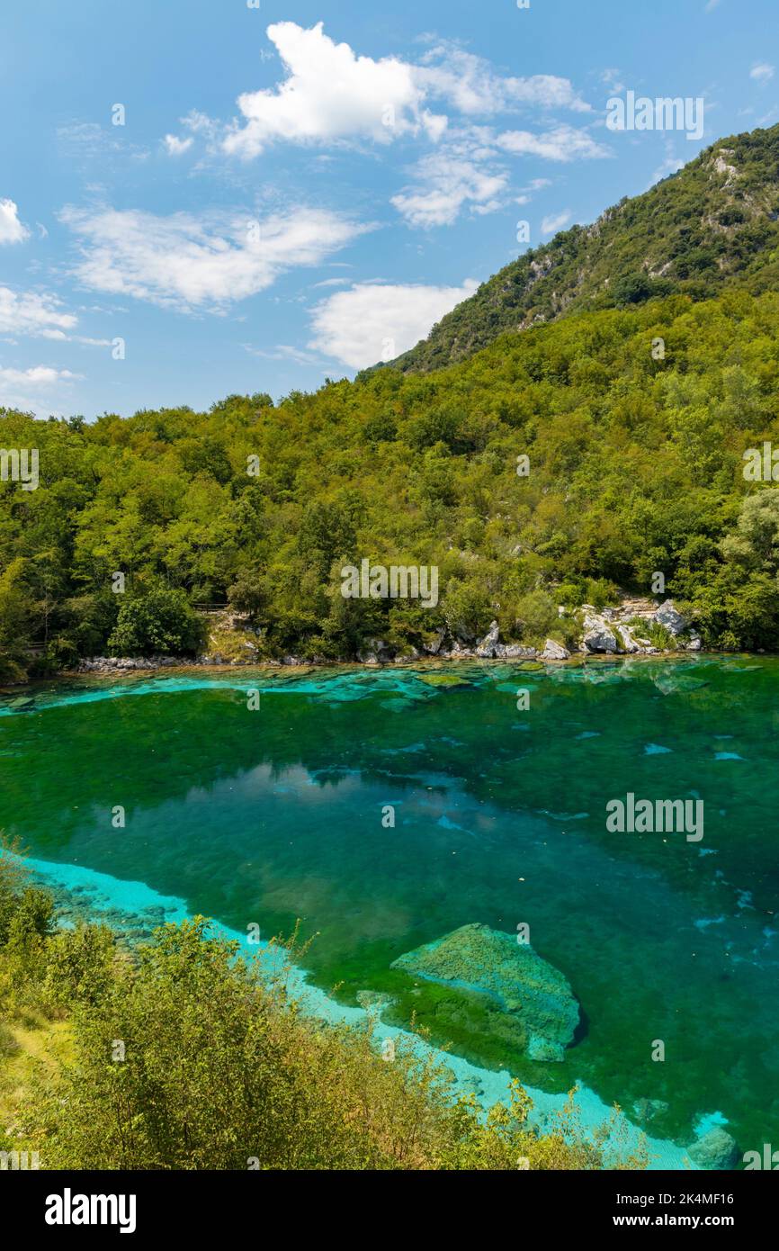 blue bottom at a depth of Lago di Cornino, Italy Stock Photo - Alamy