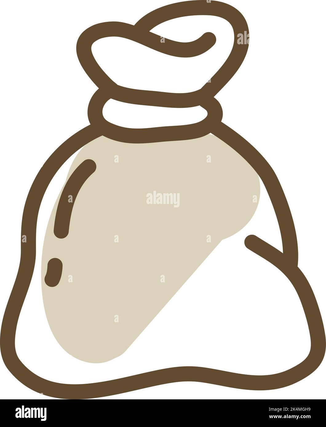 Medieval potato sack, illustration, vector on a white background Stock