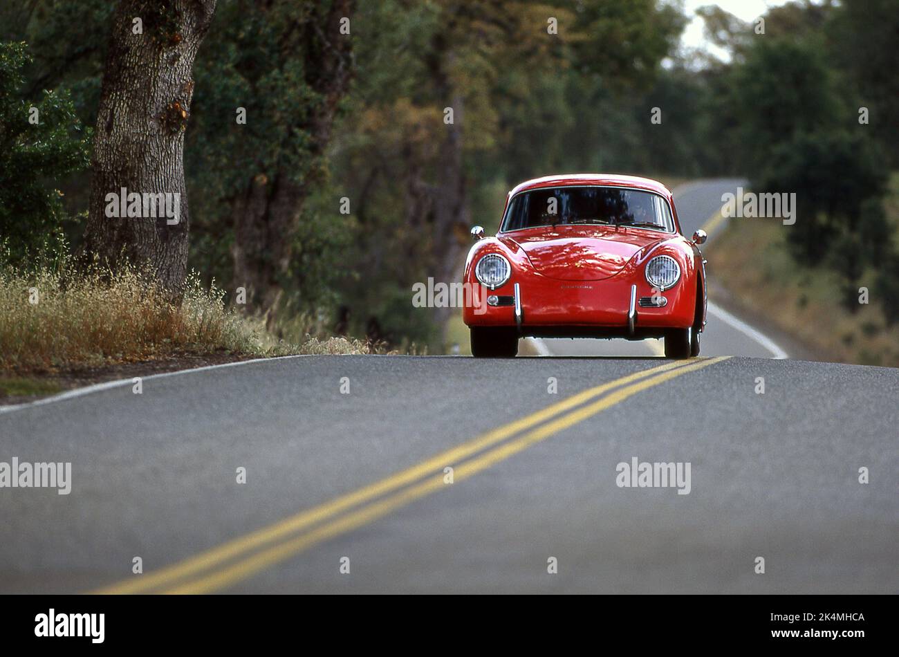 Classic Porsche 356  driving on some bye ways of California USA Stock Photo
