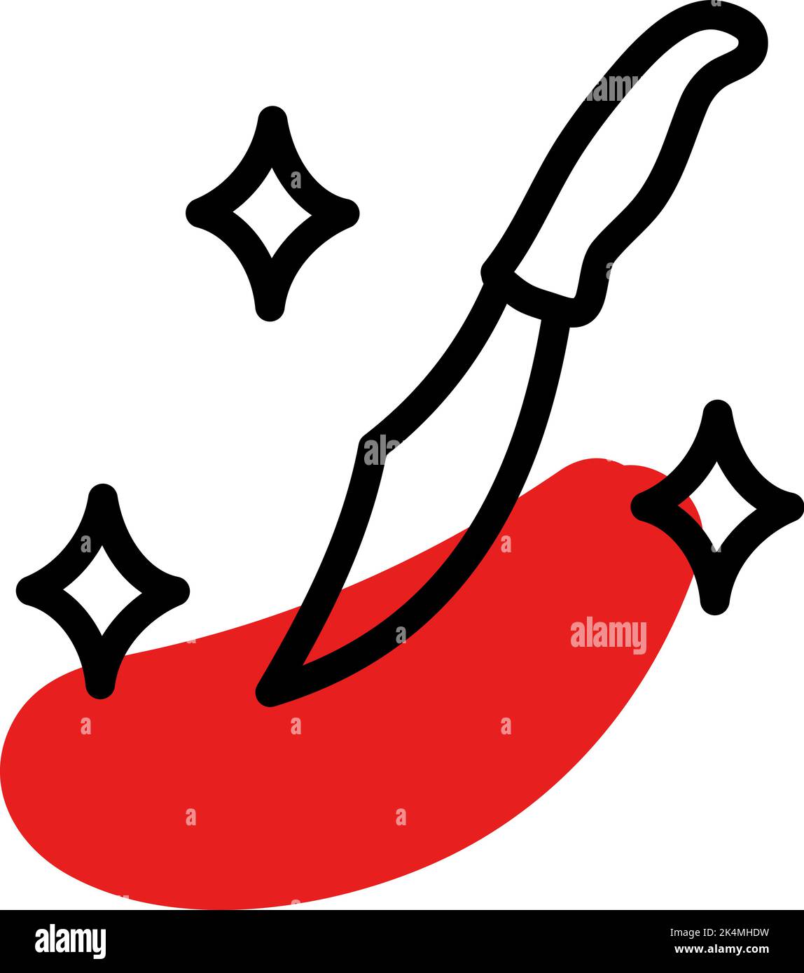 Magic knife, illustration, vector on a white background. Stock Vector
