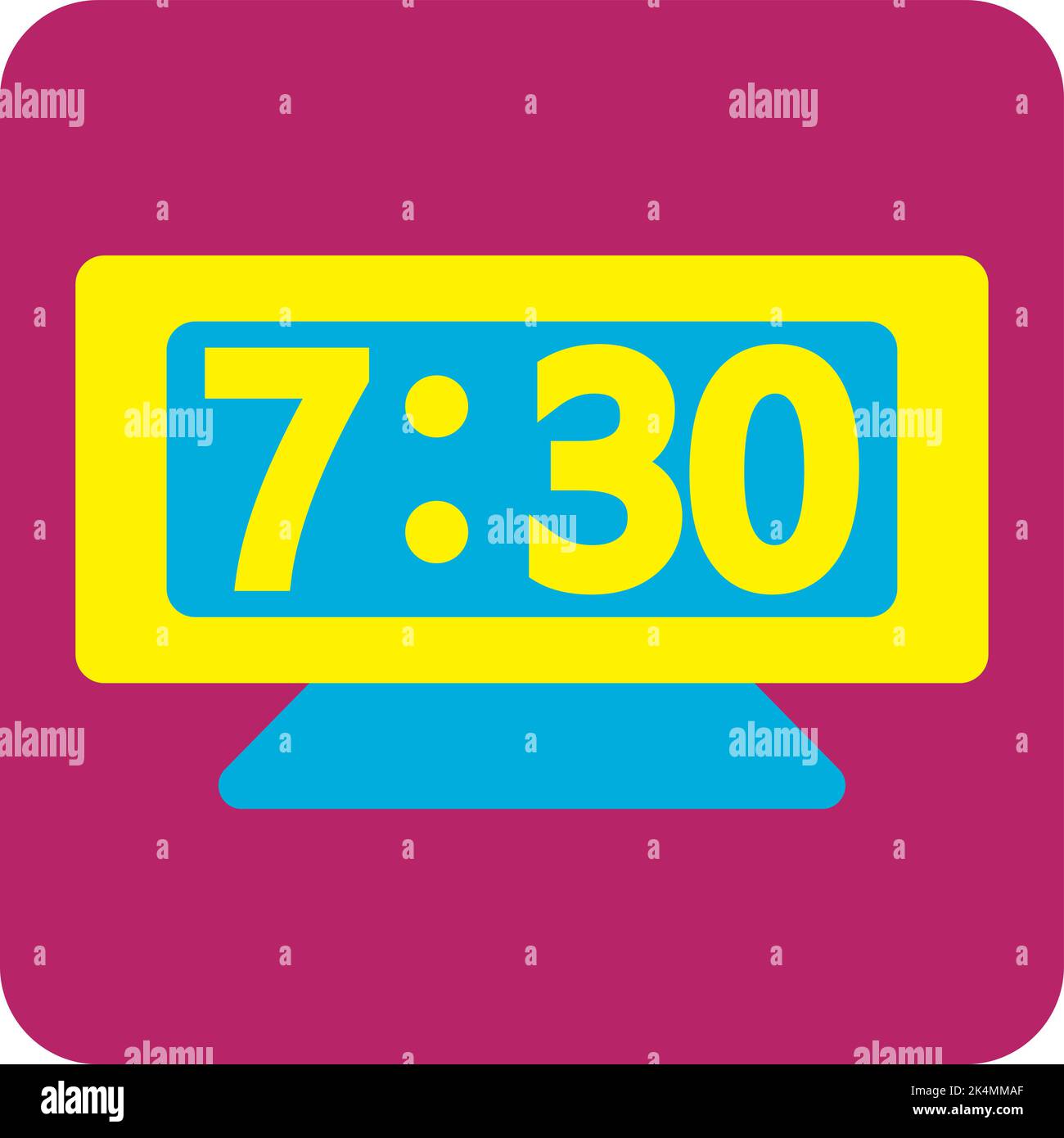 Digital alarm clock, illustration, vector on a white background. Stock Vector
