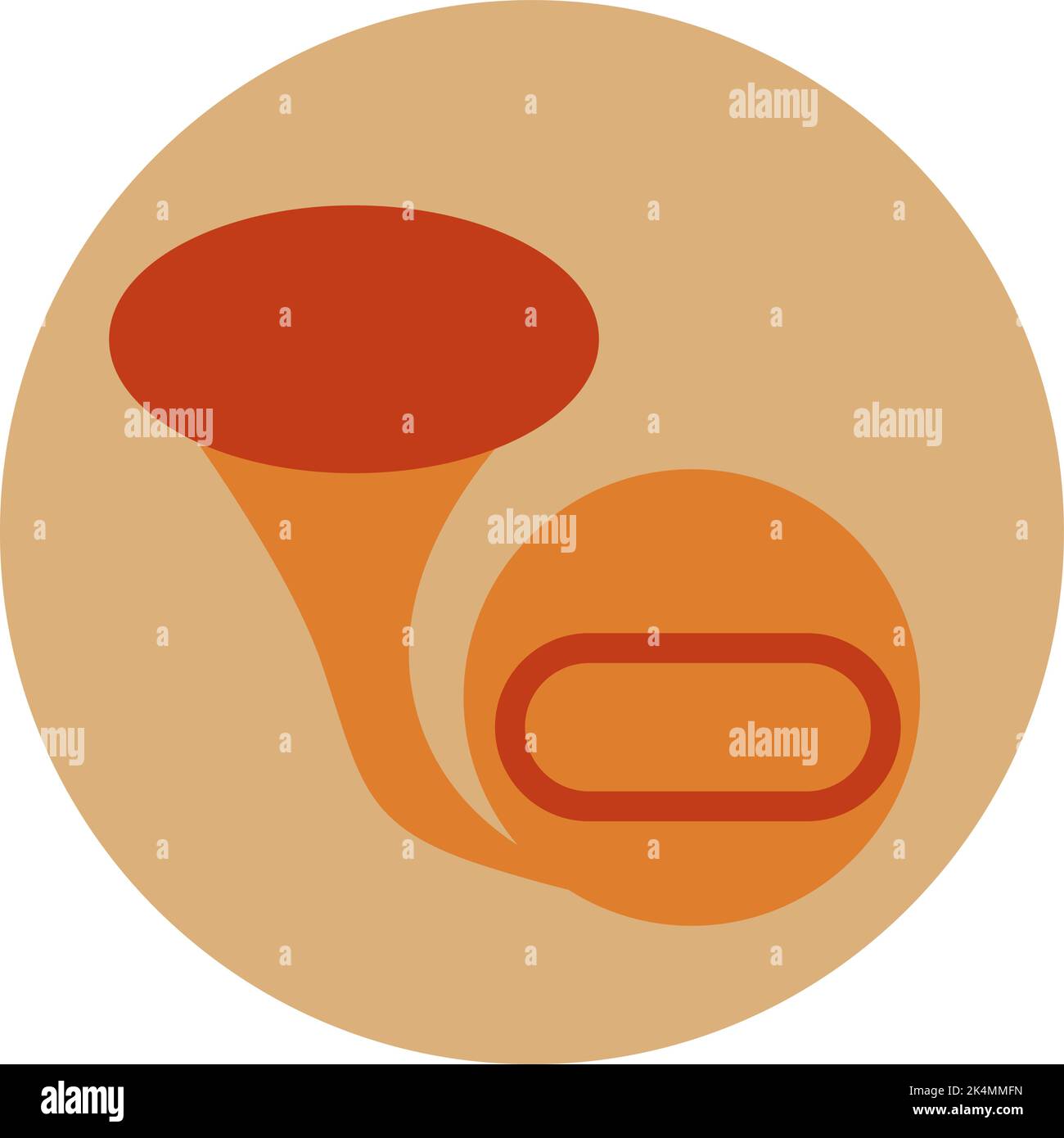 french-horn-illustration-vector-on-a-white-background-stock-vector