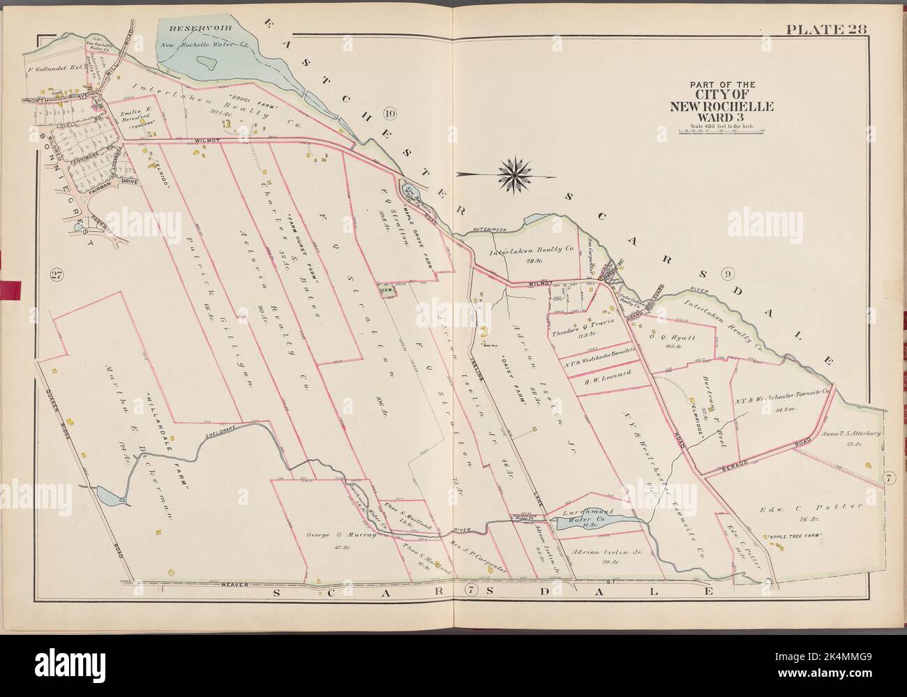 Westchester, V. 1, Double Page Plate No. 28 [Map bounded by East