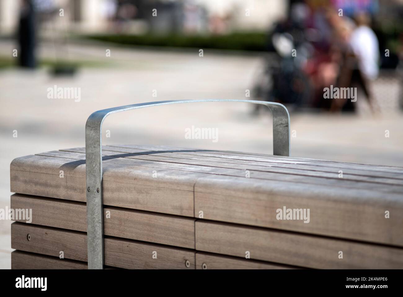 Bench seating detail. Fellowship Square, London, United Kingdom. Architect: Churchman Thornhill Finch, 2021. Stock Photo