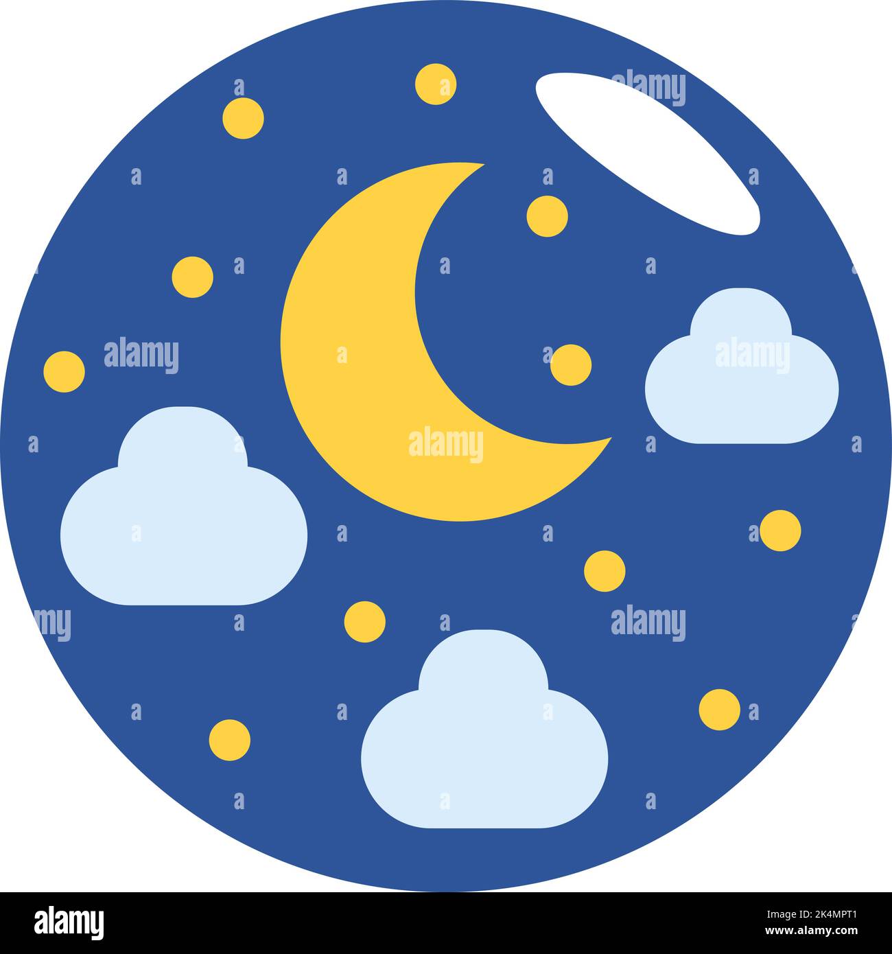 Young moon, illustration, vector on a white background Stock Vector ...