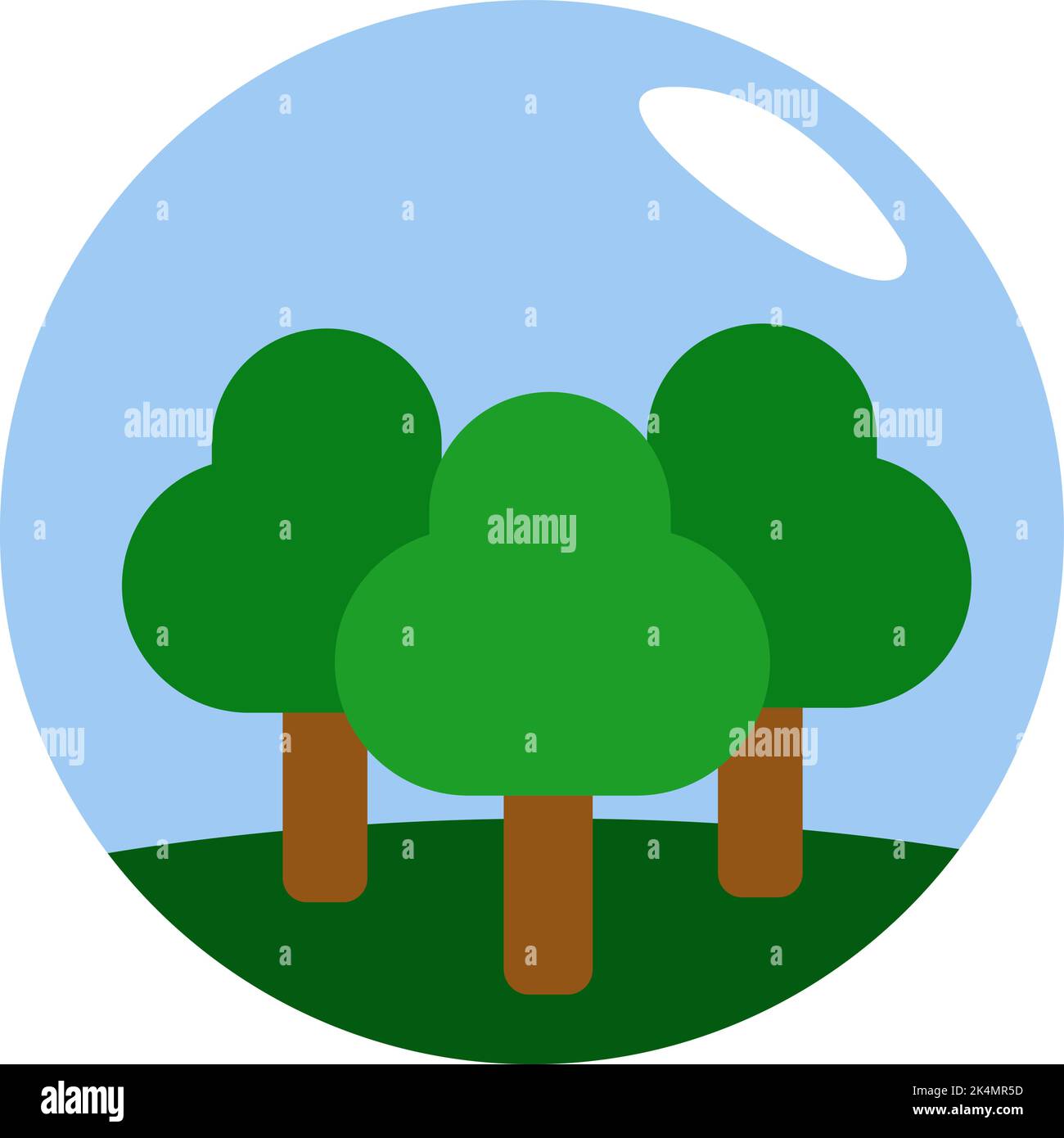 Three trees, illustration, vector on a white background Stock Vector