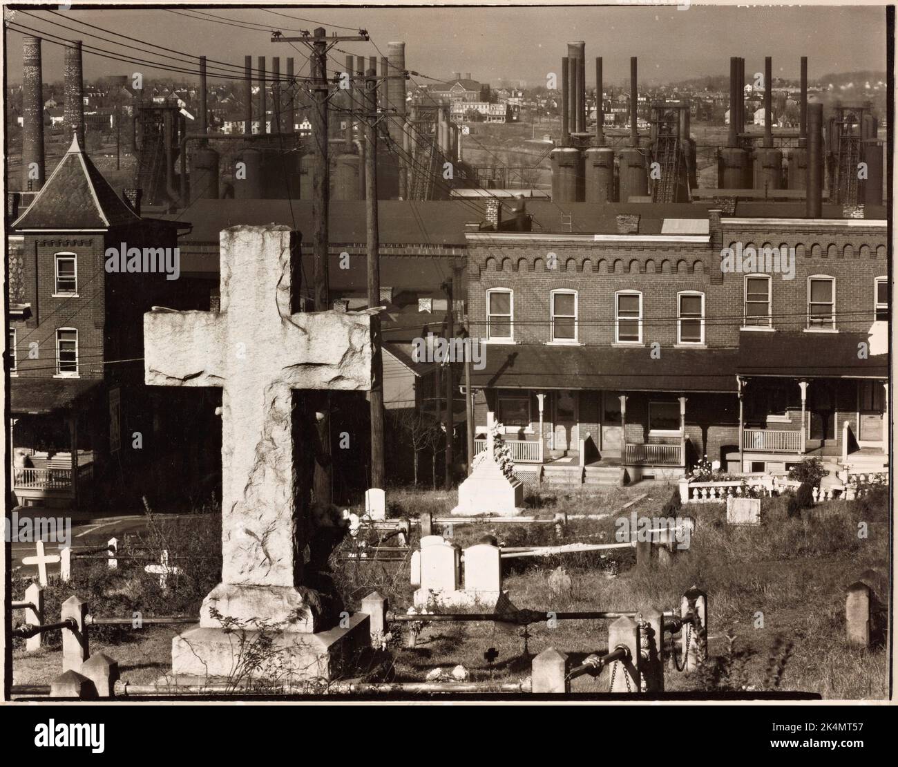 Bethlehem graveyard and steel mill. Pennsylvania. United States. Farm