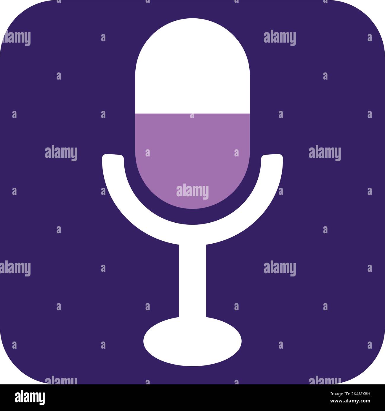 Podcast microphone, illustration, vector on a white background. Stock Vector