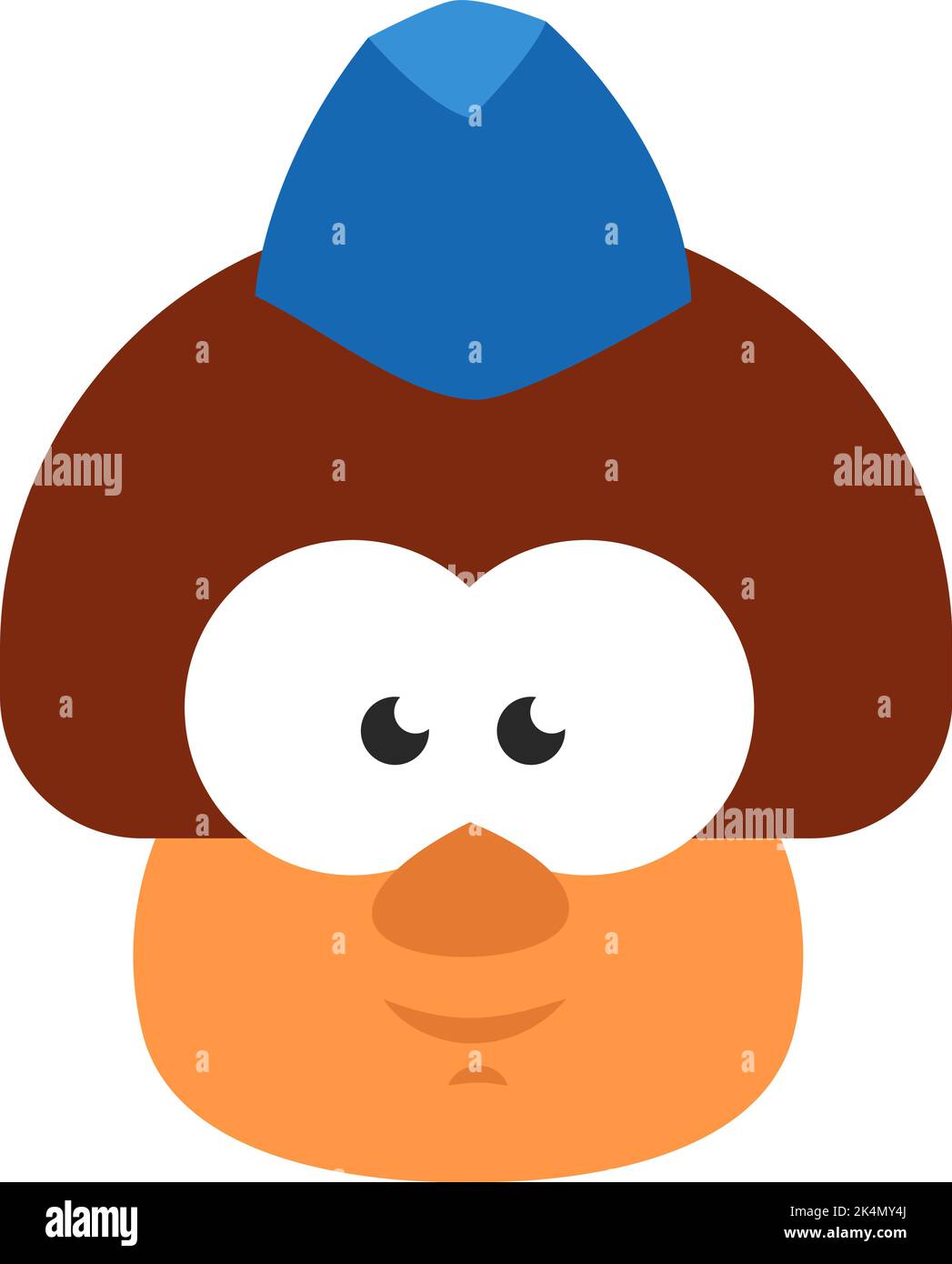 Mushroom stewardess, illustration, vector on a white background. Stock Vector