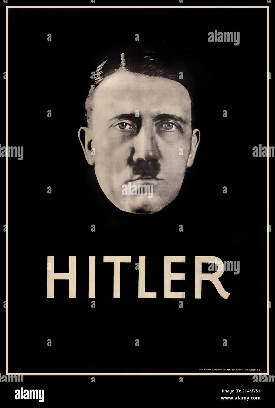 HITLER PORTRAIT ELECTION  Political poster promoting Adolf Hitler and the Nazi Party NSDAP in the 1932 Germany presidential election (March/April).ADOLF HITLER POSTER NSDAP Pre-war election poster for Adolf Hitler National Socialist Party ( Nazi ) 1930s Stock Photo