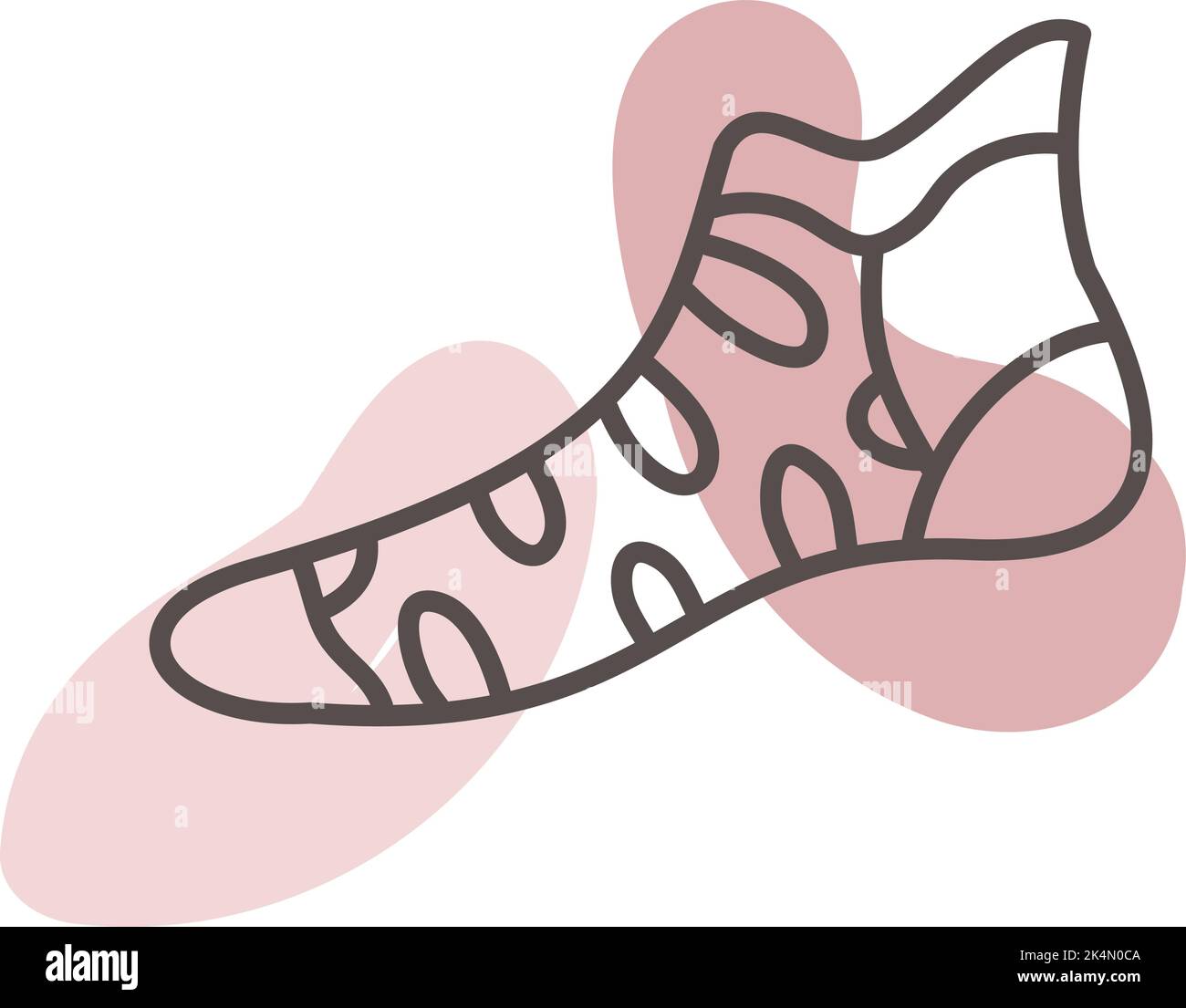 Girly sock, illustration, vector on a white background. Stock Vector
